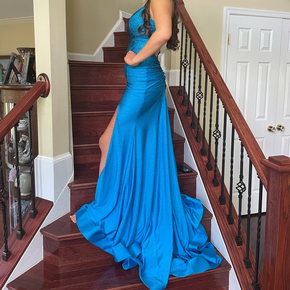 Blue Sherri Hill Dress - Picture 3 of 7